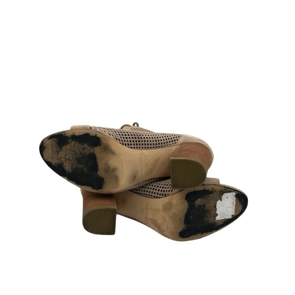 Marc Fisher Shaini Perforated Lace-up Peep Toe Ankle Booties - Picture 6 of 13